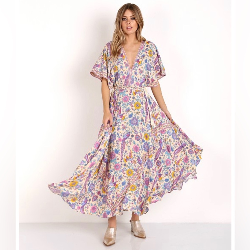 Spell & The Gypsy Collective Lovebird Half Moon Gown-Chamomile